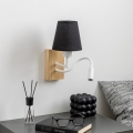 Brilagi - LED Εύκαμπτο φωτιστικό τοίχου NUBILA WOOD 1xE27/25W/230V + LED/3W δρυς/μαύρο