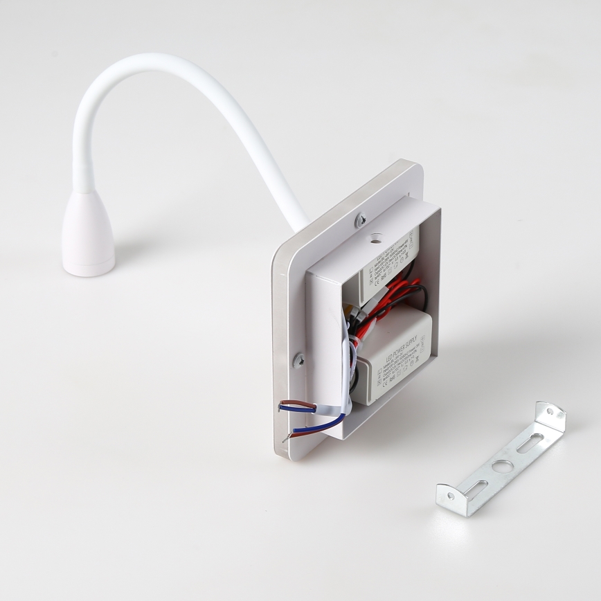 BRILAGI - LED Εύκαμπτο επιτοίχιο φωτιστικό MAYA DOUBLE LED/4W/230V + LED/3W λευκό