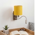Brilagi - LED ευέλικτο επιτοίχιο φωτιστικό NUBILA 1xE27/25W/230V + LED/3W ματ χρώμιο/κίτρινο