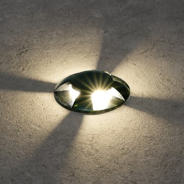 Brilagi - LED εντοιχισμένο φωτιστικό εξωτερικού χώρου GROUNDRAY LED/1W/230V μαύρο IP67