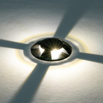 Brilagi - LED εντοιχισμένο φωτιστικό εξωτερικού χώρου GROUNDRAY LED/1W/230V μαύρο IP67