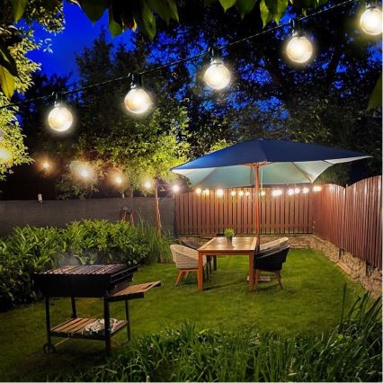 Brilagi - Εξωτερική διακοσμητική σειρά LED GIRLANDA 25xE12 20μ μαύρο IP44 ζεστό λευκό