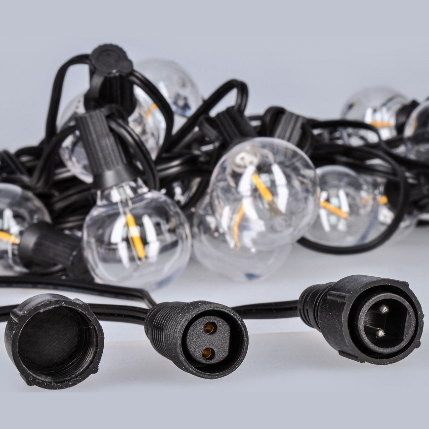 Brilagi - Εξωτερική διακοσμητική σειρά LED GIRLANDA 25xE12 20μ μαύρο IP44 ζεστό λευκό
