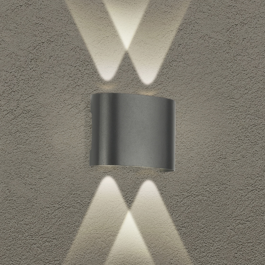 Brilagi - LED Εξωτερική τοιχογραφία FLAREBOX LED/4W/230V ανθρακί IP65