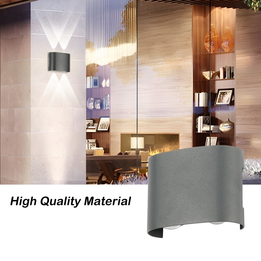 Brilagi - LED Εξωτερική τοιχογραφία FLAREBOX LED/4W/230V ανθρακί IP65