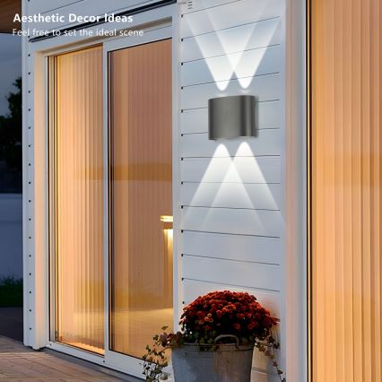 Brilagi - LED Εξωτερική τοιχογραφία FLAREBOX LED/4W/230V ανθρακί IP65