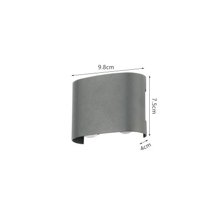 Brilagi - LED Εξωτερική τοιχογραφία FLAREBOX LED/4W/230V ανθρακί IP65