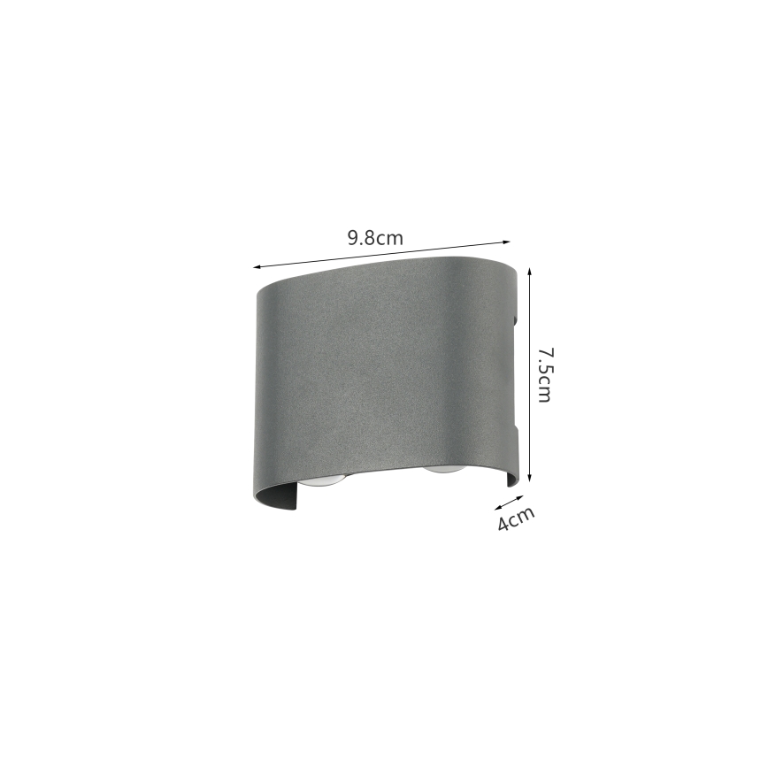 Brilagi - LED Εξωτερική τοιχογραφία FLAREBOX LED/4W/230V ανθρακί IP65