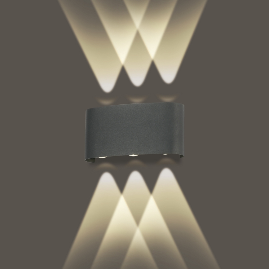 Brilagi - LED Εξωτερική τοιχογραφία FLAREBOX LED/6W/230V ανθρακί IP65