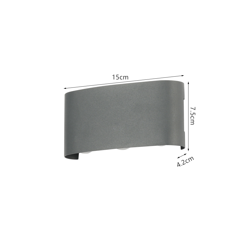 Brilagi - LED Εξωτερική τοιχογραφία FLAREBOX LED/6W/230V ανθρακί IP65