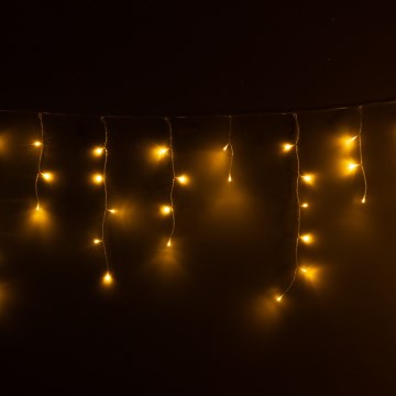 Brilagi - LED εξωτερική χριστουγεννιάτικη κουρτίνα 200 LED/8 λειτουργίες, 13 m, IP44, θερμό λευκό, σταλακτίτες