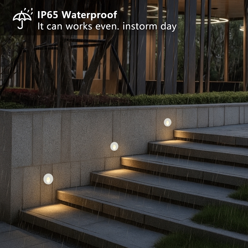 Brilagi - LED Εξωτερικό εντοιχισμένο φωτιστικό STAIRDOT LED/2W/230V λευκό IP65 στρογγυλό