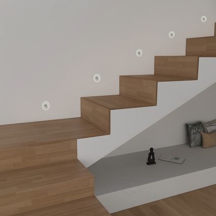 Brilagi - LED Εξωτερικό εντοιχισμένο φωτιστικό STAIRDOT LED/2W/230V λευκό IP65 στρογγυλό