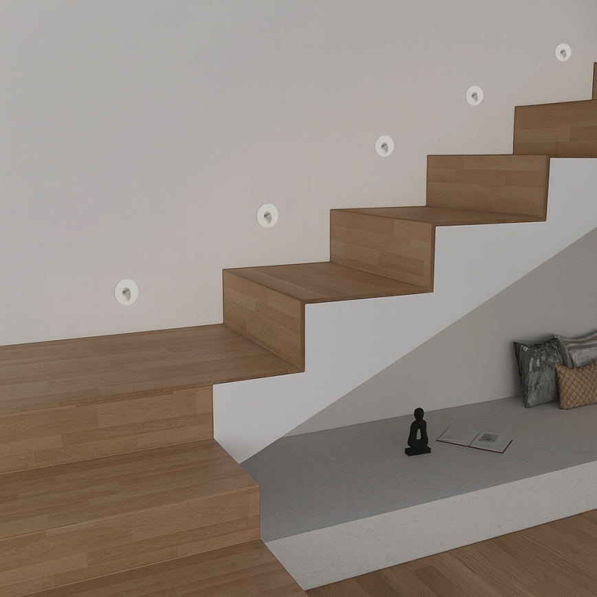 Brilagi - LED Εξωτερικό εντοιχισμένο φωτιστικό STAIRDOT LED/2W/230V λευκό IP65 στρογγυλό