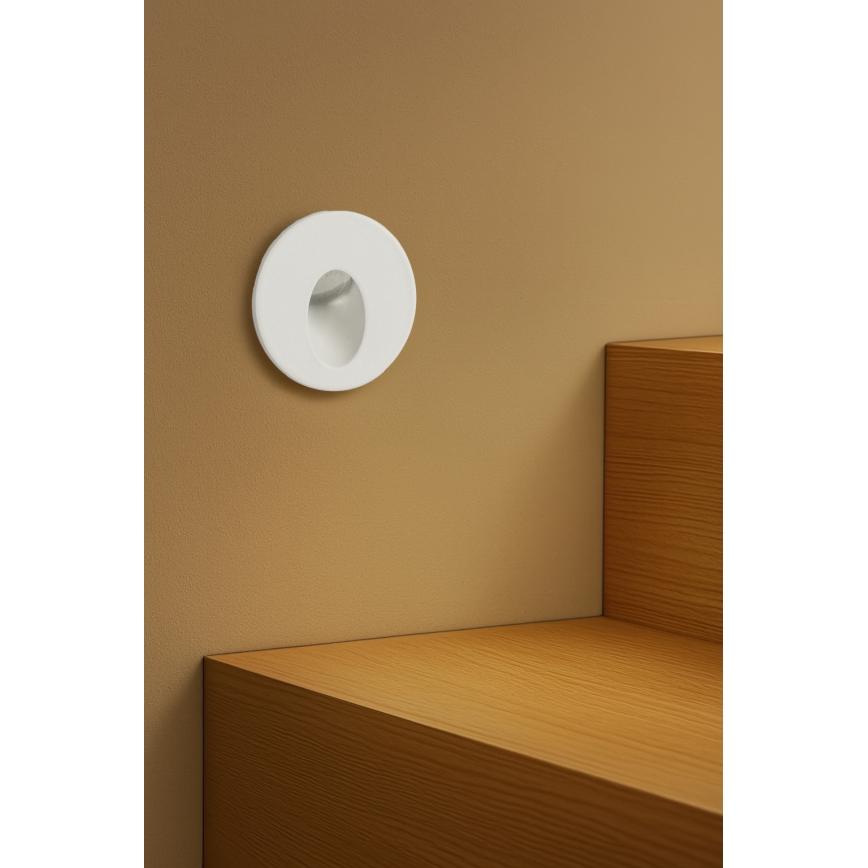 Brilagi - LED Εξωτερικό εντοιχισμένο φωτιστικό STAIRDOT LED/2W/230V λευκό IP65 στρογγυλό