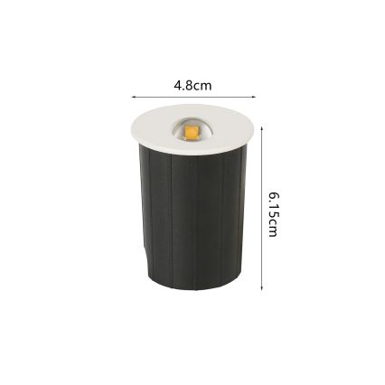 Brilagi - LED Εξωτερικό εντοιχισμένο φωτιστικό STAIRDOT LED/2W/230V λευκό IP65 στρογγυλό