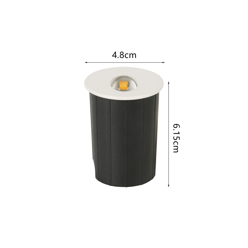 Brilagi - LED Εξωτερικό εντοιχισμένο φωτιστικό STAIRDOT LED/2W/230V λευκό IP65 στρογγυλό