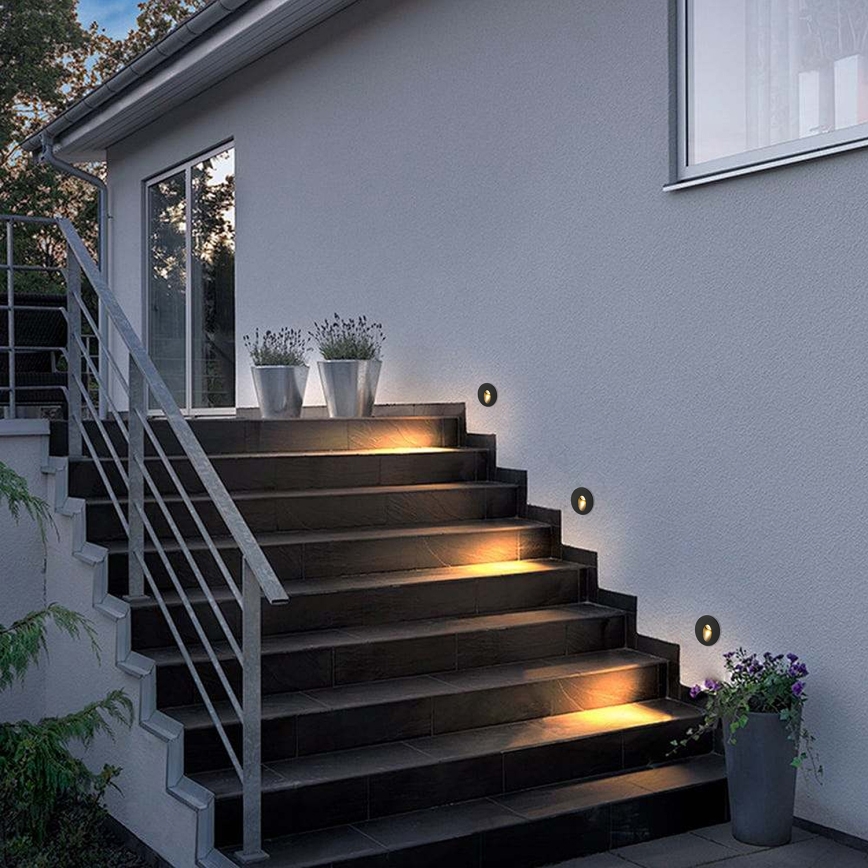 Brilagi - LED Εξωτερικό εντοιχισμένο φωτιστικό STAIRDOT LED/2W/230V μαύρο IP65 στρογγυλό