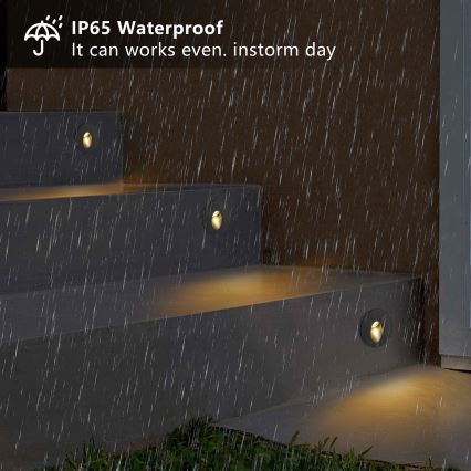 Brilagi - LED Εξωτερικό εντοιχισμένο φωτιστικό STAIRDOT LED/2W/230V μαύρο IP65 στρογγυλό