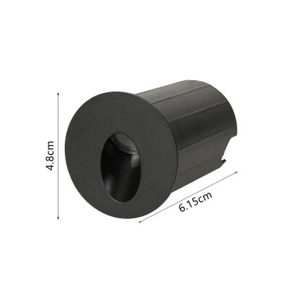 Brilagi - LED Εξωτερικό εντοιχισμένο φωτιστικό STAIRDOT LED/2W/230V μαύρο IP65 στρογγυλό