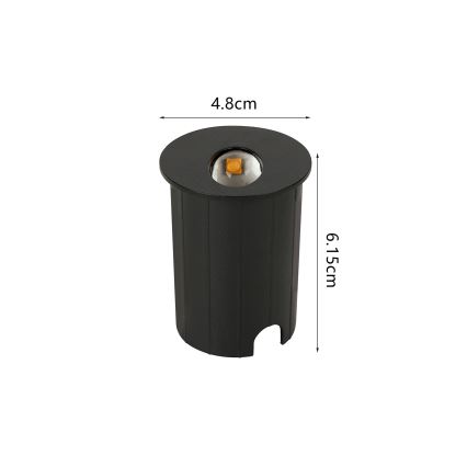 Brilagi - LED Εξωτερικό εντοιχισμένο φωτιστικό STAIRDOT LED/2W/230V μαύρο IP65 στρογγυλό