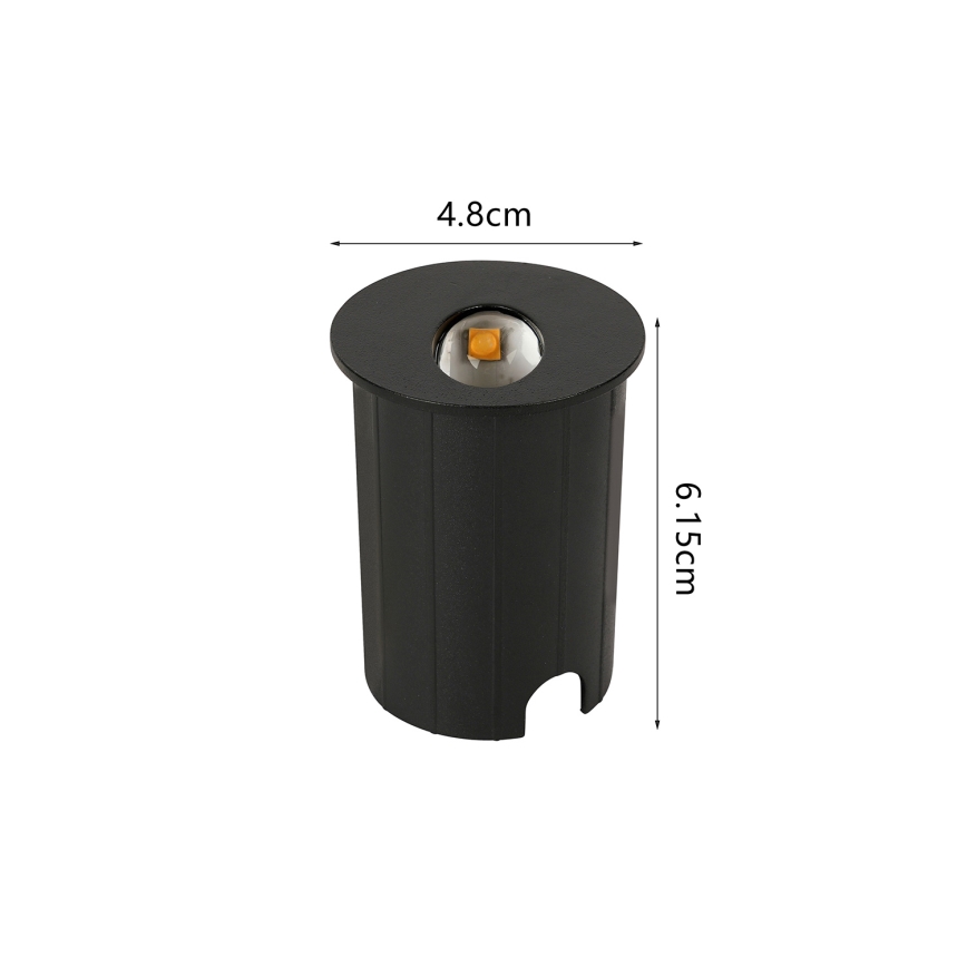 Brilagi - LED Εξωτερικό εντοιχισμένο φωτιστικό STAIRDOT LED/2W/230V μαύρο IP65 στρογγυλό