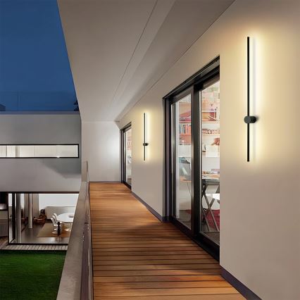 Brilagi - LED εξωτερικό επίτοιχο φωτιστικό AURA LED/20W/230V 3000K IP54 97 cm μαύρο