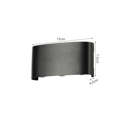 Brilagi - LED Εξωτερικό Επιτοίχιο Φωτιστικό FLAREBOX LED/6W/230V μαύρο IP65