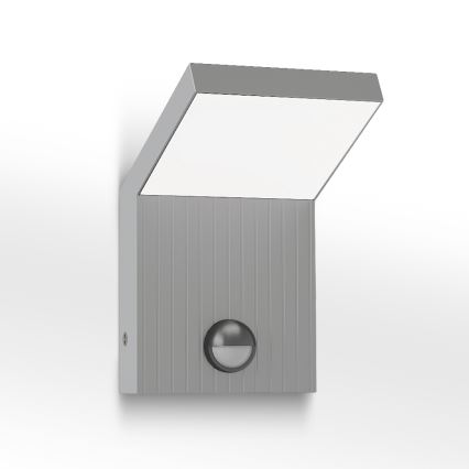 Brilagi - LED Εξωτερικό επιτοίχιο φωτιστικό με αισθητήρα RIANO LED/8W/230V ασημί IP65