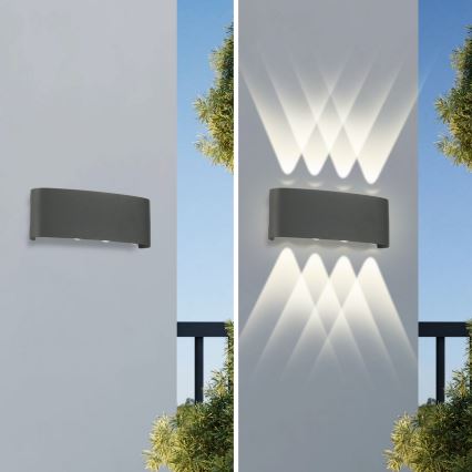 Brilagi - LED Εξωτερικό τοίχο φωτιστικό FLAREBOX LED/8W/230V ανθρακί IP65