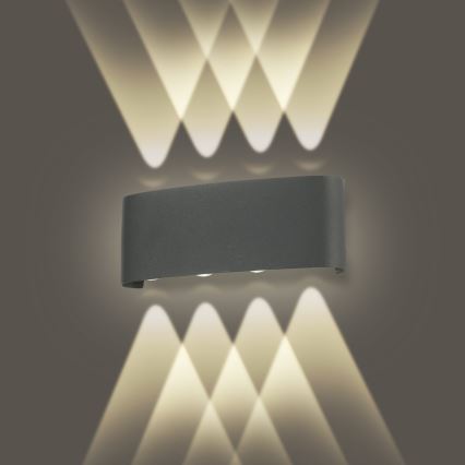 Brilagi - LED Εξωτερικό τοίχο φωτιστικό FLAREBOX LED/8W/230V ανθρακί IP65