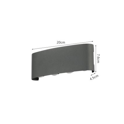 Brilagi - LED Εξωτερικό τοίχο φωτιστικό FLAREBOX LED/8W/230V ανθρακί IP65