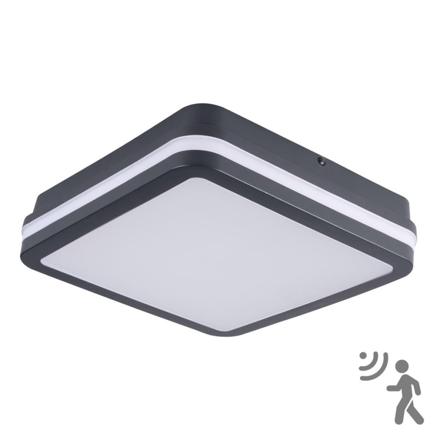 Brilagi - Εξωτερικό φωτιστικό LED με αισθητήρα BENE LED/18W/230V 22x22 εκ. ανθρακί IP54