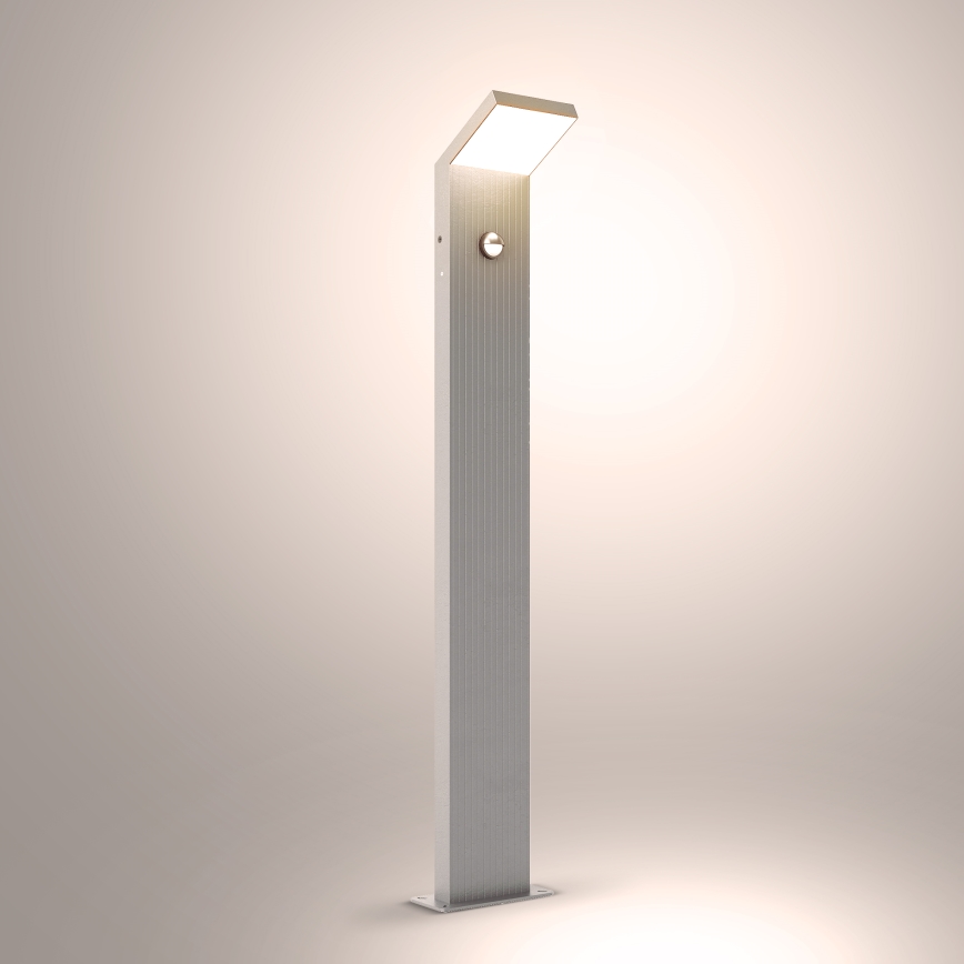 Brilagi - Εξωτερικό LED φωτιστικό με αισθητήρα RIANO LED/8W/230V ασημί IP65