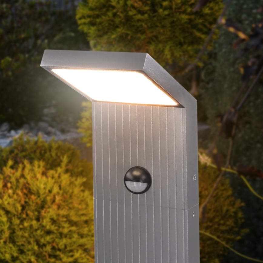 Brilagi - Εξωτερικό LED φωτιστικό με αισθητήρα RIANO LED/8W/230V ασημί IP65