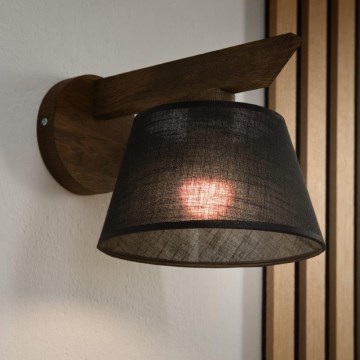 Brilagi - LED Επιτοίχιο φωτιστικό ANTHONY 1xE14/40W/230V δρυς καρυδιά/μαύρο