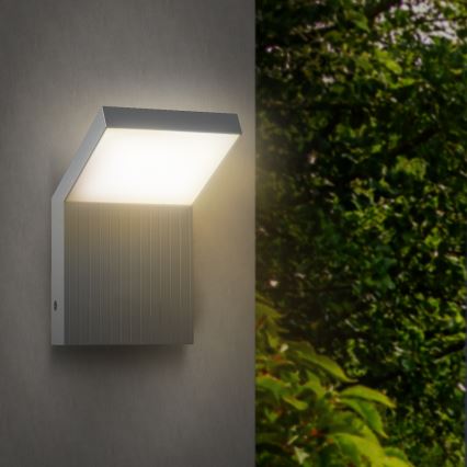 Brilagi - LED επιτοίχιο φωτιστικό εξωτερικού χώρου RIANO LED/8W/230V ασημένιο IP65