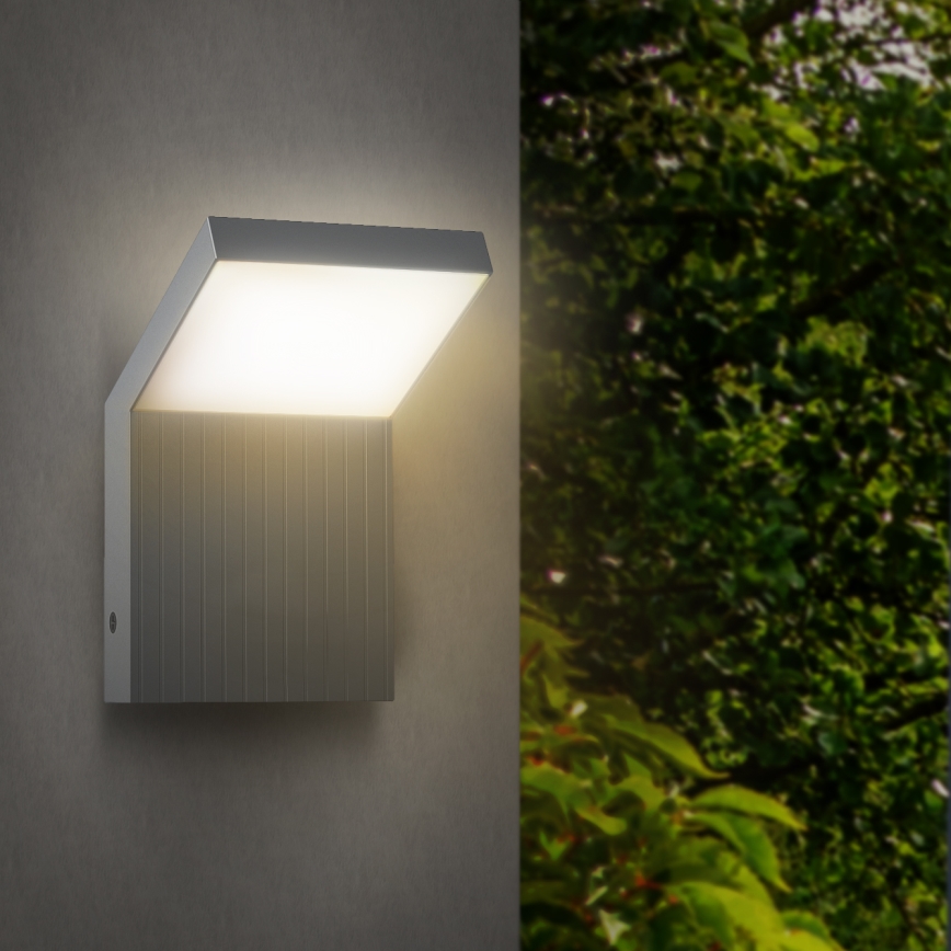 Brilagi - LED επιτοίχιο φωτιστικό εξωτερικού χώρου RIANO LED/8W/230V ασημένιο IP65