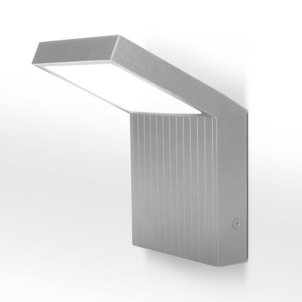 Brilagi - LED επιτοίχιο φωτιστικό εξωτερικού χώρου RIANO LED/8W/230V ασημένιο IP65