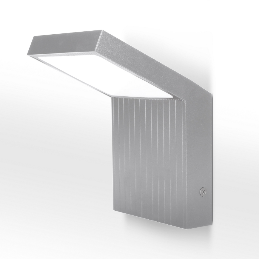 Brilagi - LED επιτοίχιο φωτιστικό εξωτερικού χώρου RIANO LED/8W/230V ασημένιο IP65