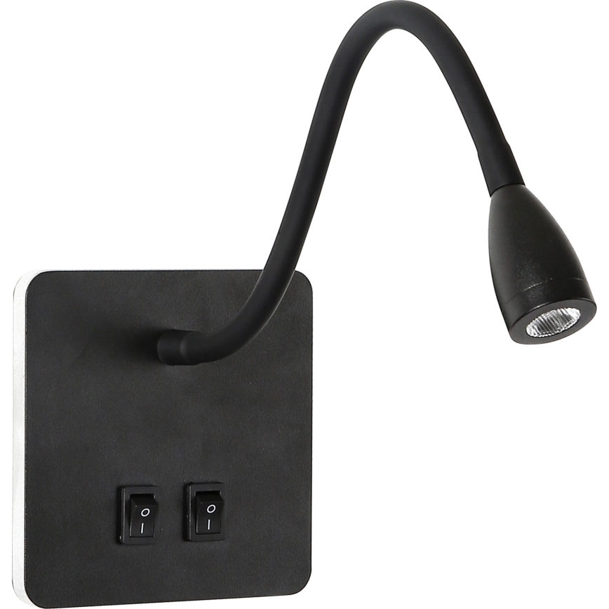 Brilagi - LED Εύκαμπτο φωτιστικό τοίχου MAYA Double LED/4W/230V + LED/3W μαύρο