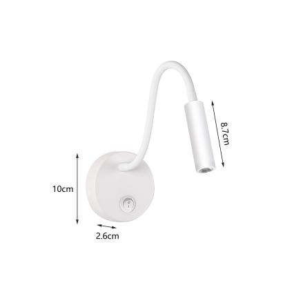 Brilagi - LED Εύκαμπτο φωτιστικό τοίχου MAYA LED/3W/230V 4000K λευκό