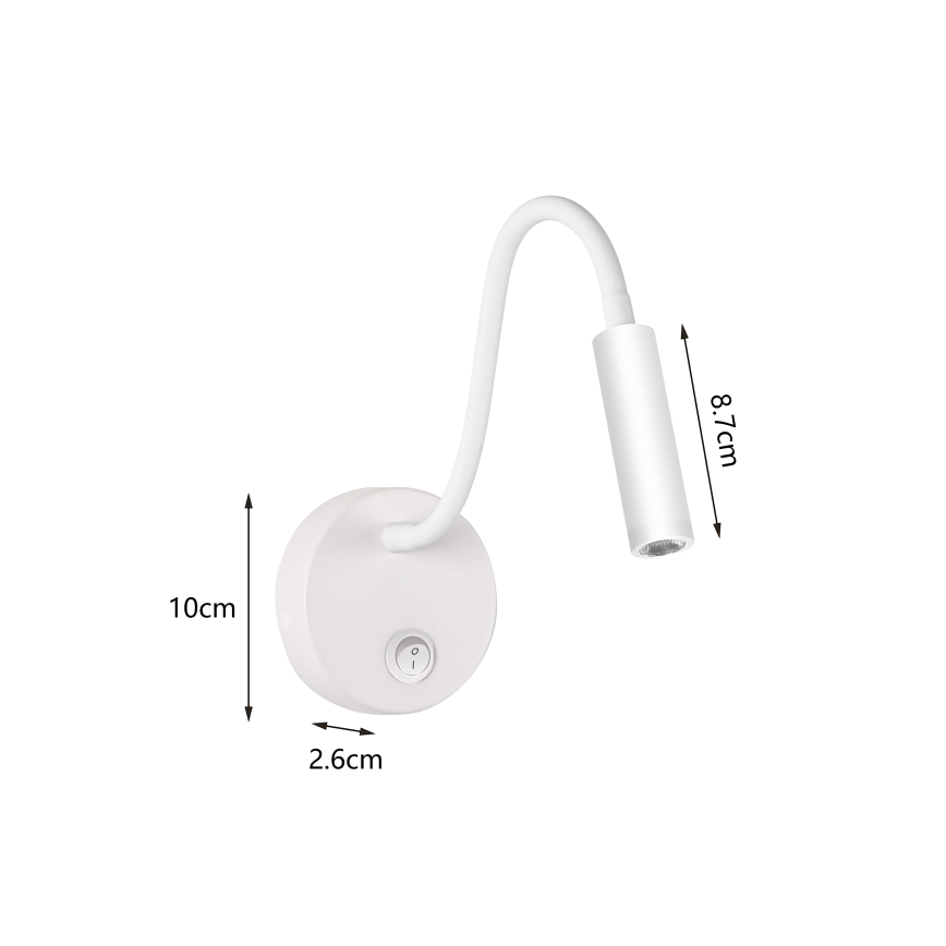 Brilagi - LED Εύκαμπτο φωτιστικό τοίχου MAYA LED/3W/230V 4000K λευκό