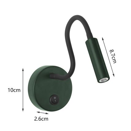 Brilagi - LED Εύκαμπτο φωτιστικό τοίχου MAYA LED/3W/230V 4000K πράσινο