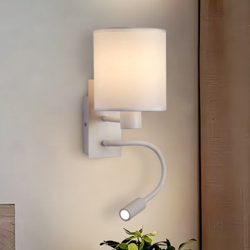 Brilagi - LED Εύκαμπτο φωτιστικό τοίχου NUBILA 1xE27/25W/230V + LED/3W λευκό