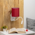 Brilagi - LED Εύκαμπτο φωτιστικό τοίχου NUBILA 1xE27/25W/230V + LED/3W λευκό/Pompeian κόκκινο