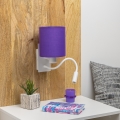 Brilagi - LED Εύκαμπτο φωτιστικό τοίχου NUBILA 1xE27/25W/230V + LED/3W λευκό/μωβ