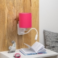 Brilagi - LED Εύκαμπτο φωτιστικό τοίχου NUBILA 1xE27/25W/230V + LED/3W λευκό/ροζ