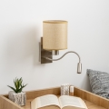 Brilagi - LED Εύκαμπτο φωτιστικό τοίχου NUBILA 1xE27/25W/230V + LED/3W ματ χρώμιο/ανοιχτό καφέ