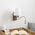 Brilagi - LED Εύκαμπτο φωτιστικό τοίχου NUBILA 1xE27/25W/230V + LED/3W ματ χρώμιο/λευκό